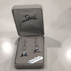 Whale Tail Silver Earrings